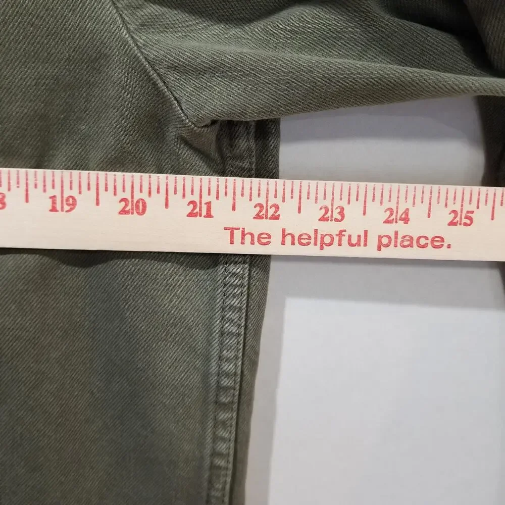 Everlane Jacket Mens Large Green Organic Cotton Denim Chore Utility Workwear